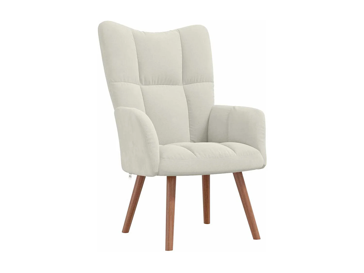 Chaise de relaxation avec repose-pied Blanc crème Velours