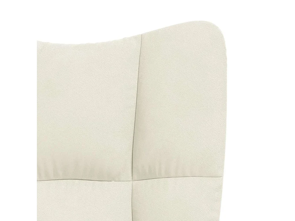 Poltrona Relax con Poggiapiedi Bianco Crema in Velluto