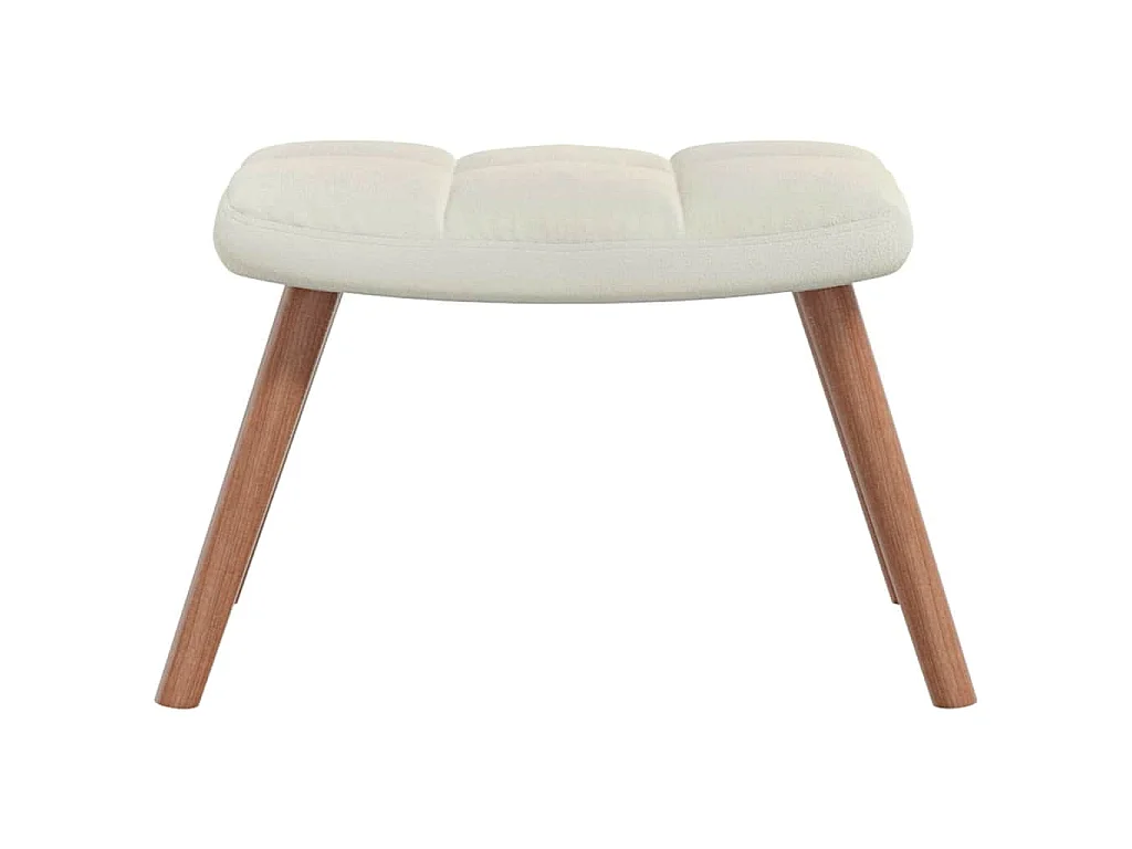 Chaise de relaxation avec repose-pied Blanc crème Velours