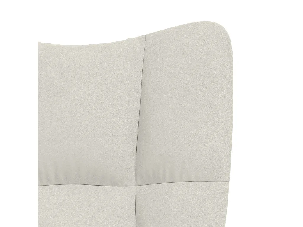 Chaise de relaxation avec repose-pied Blanc crème Velours