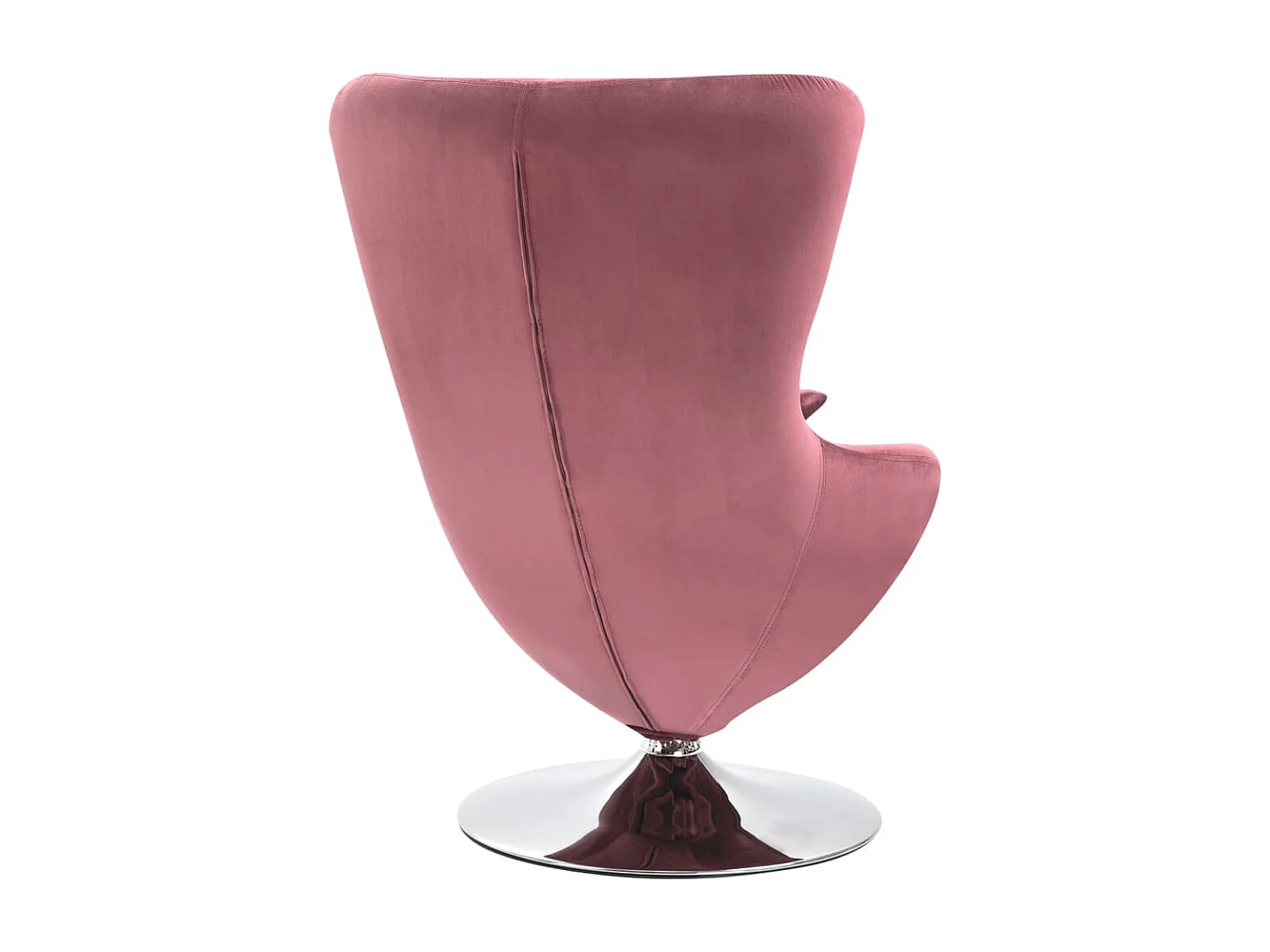 Fauteuil pivotant en forme d'œuf avec coussin Rose Velours
