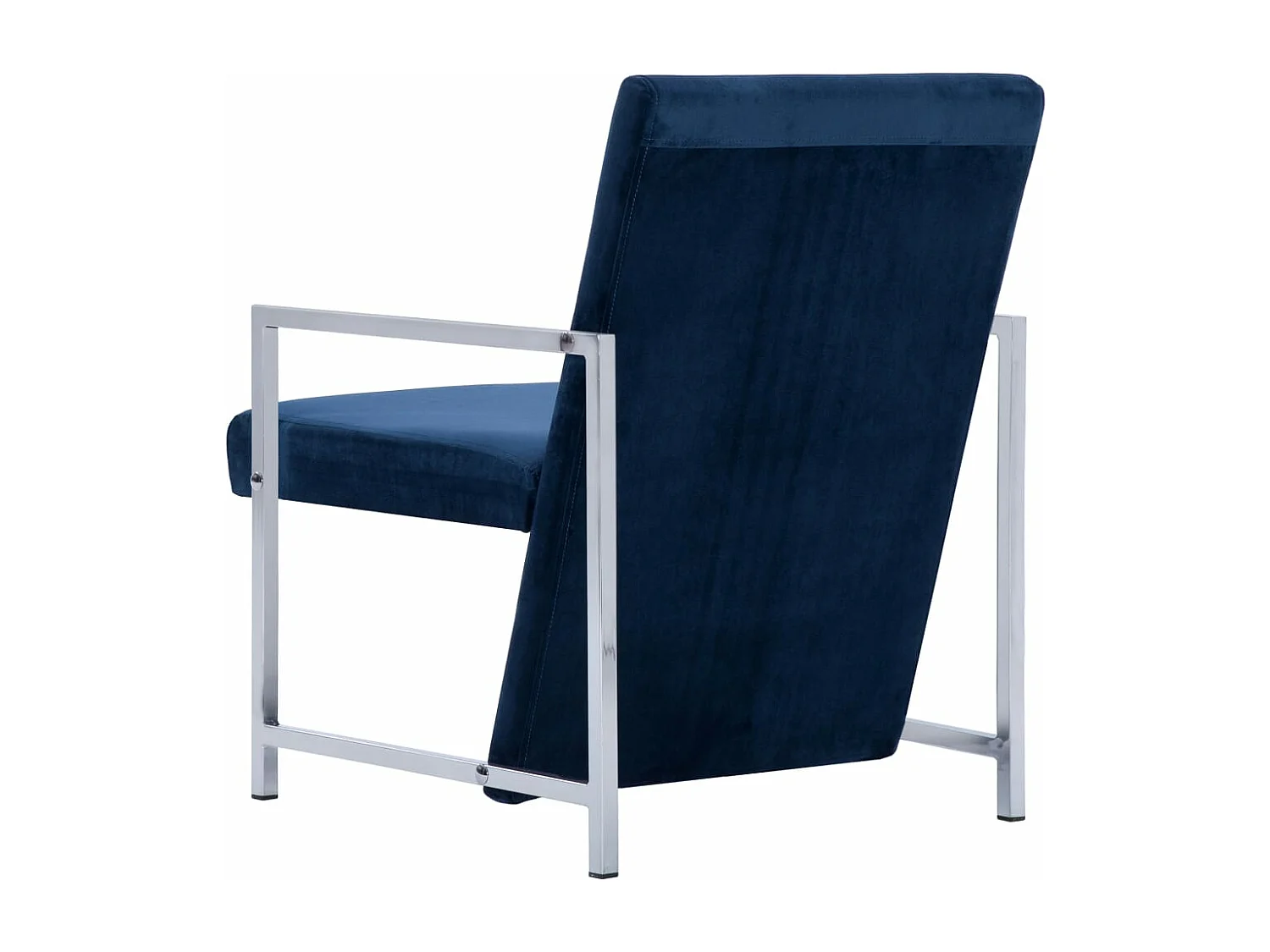 Fauteuil avec pieds chromés Bleu Velours