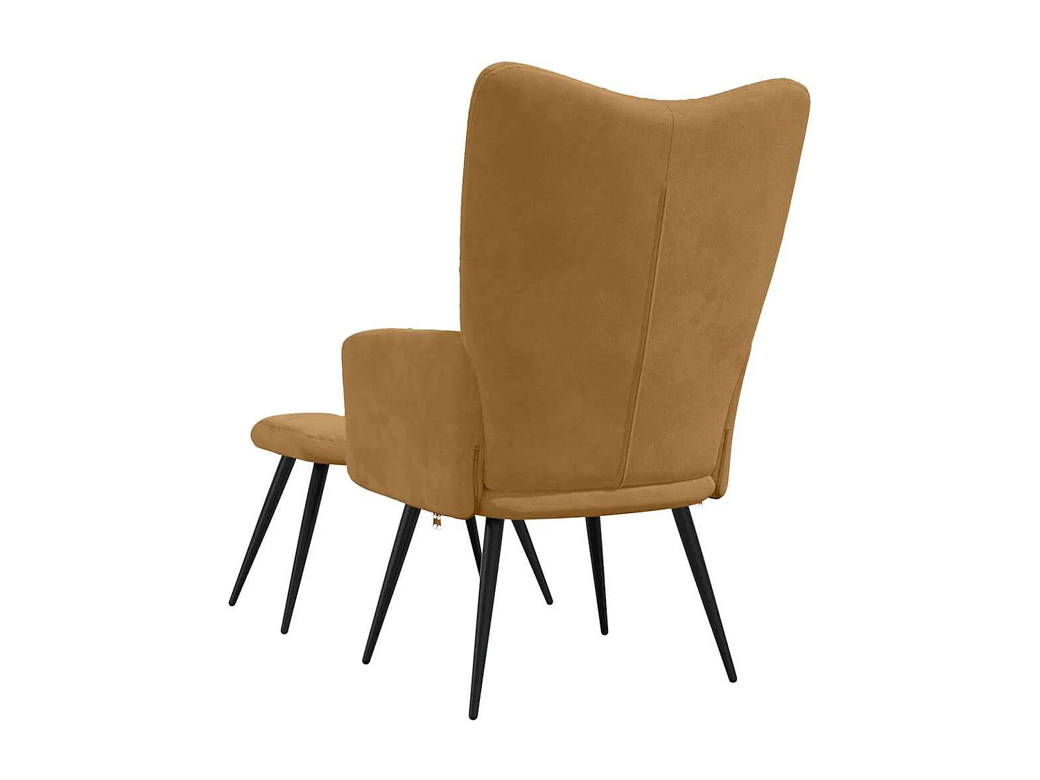 Chaise de relaxation avec tabouret Marron Velours