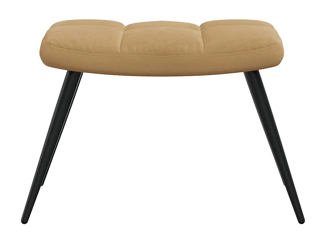 Chaise de relaxation avec tabouret Marron Velours