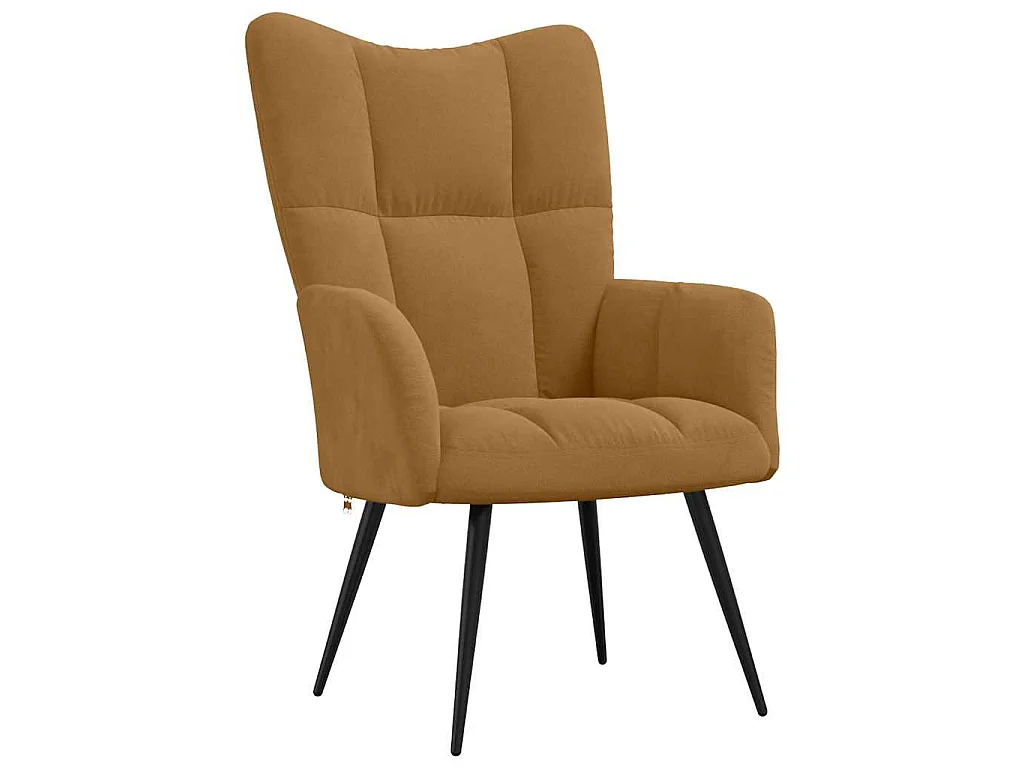 Relaxsessel mit Hocker Braun Samt