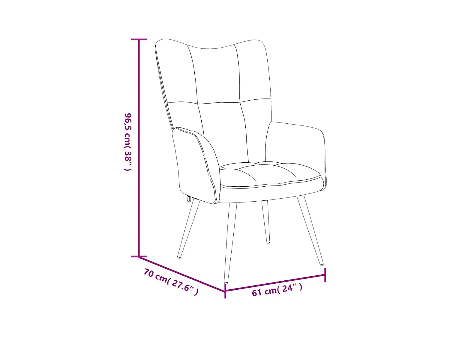 Relaxsessel mit Hocker Schwarzer Samt