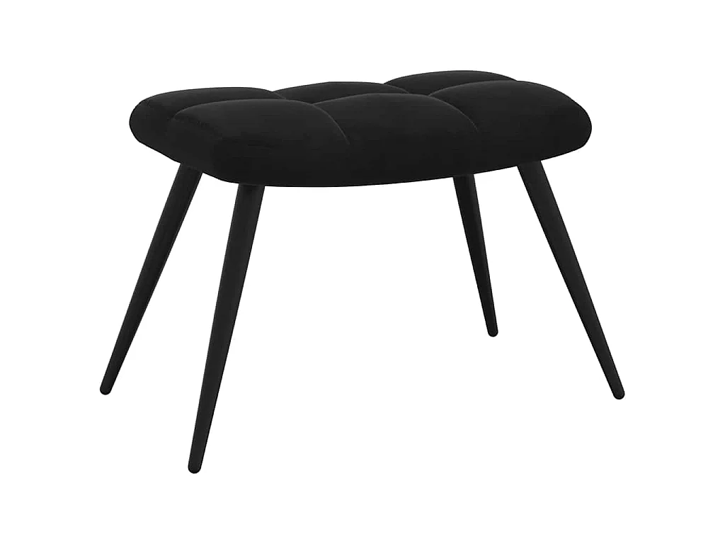 Fauteuil relax avec tabouret en velours noir