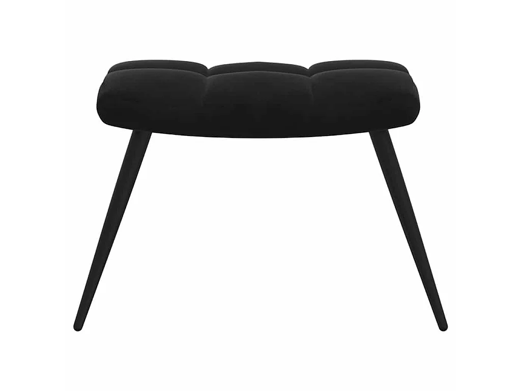 Fauteuil relax avec tabouret en velours noir