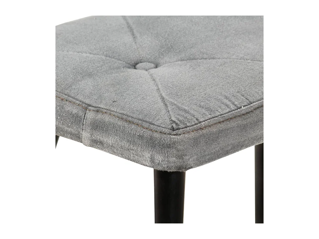 Ohrensessel mit Hocker Grau Vintage Canvas
