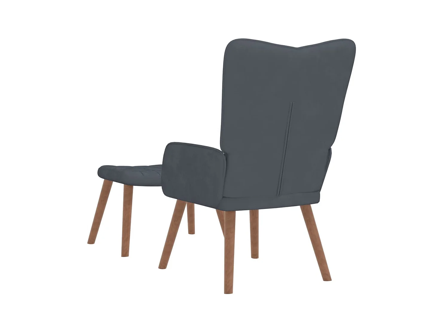 Relaxsessel mit Hocker Dunkelgrau Samt