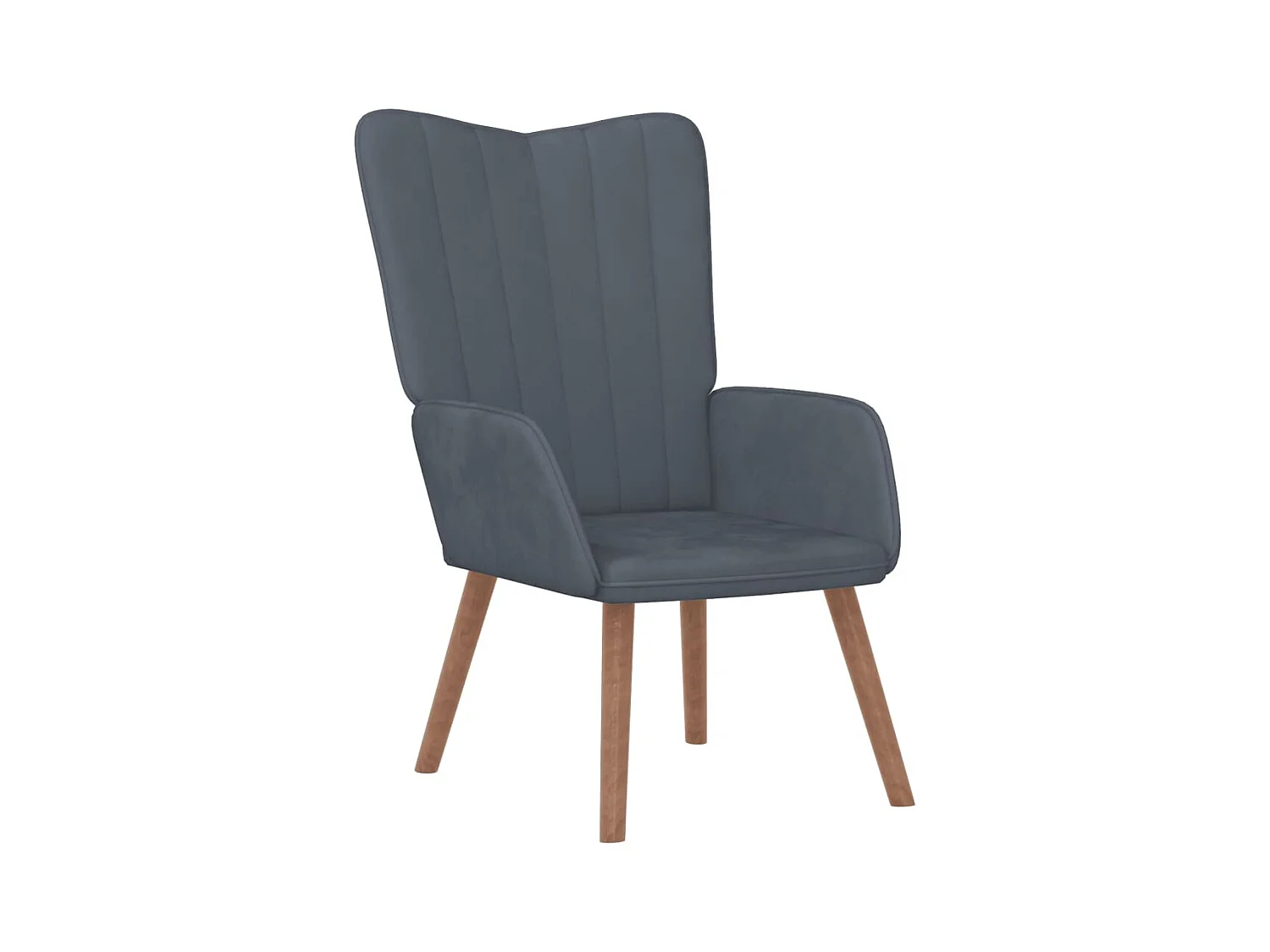 Relaxsessel mit Hocker Dunkelgrau Samt