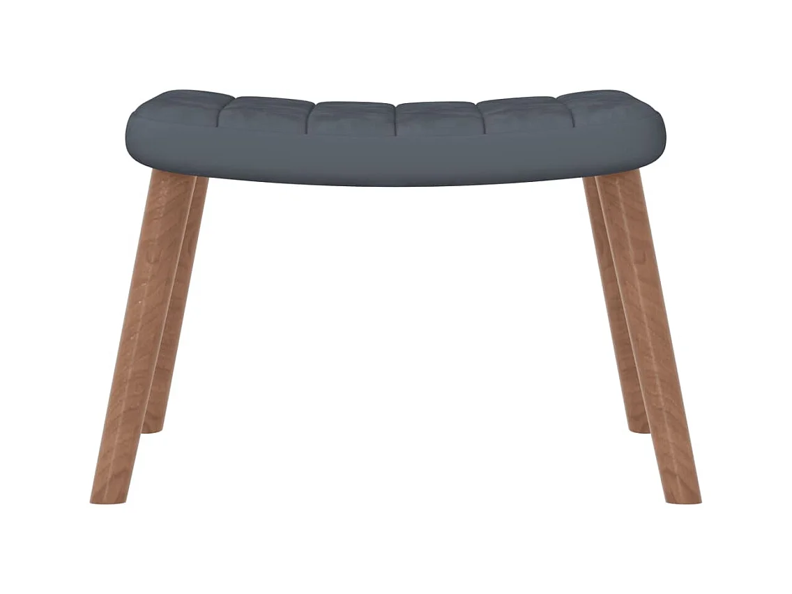 Relaxsessel mit Hocker Dunkelgrau Samt