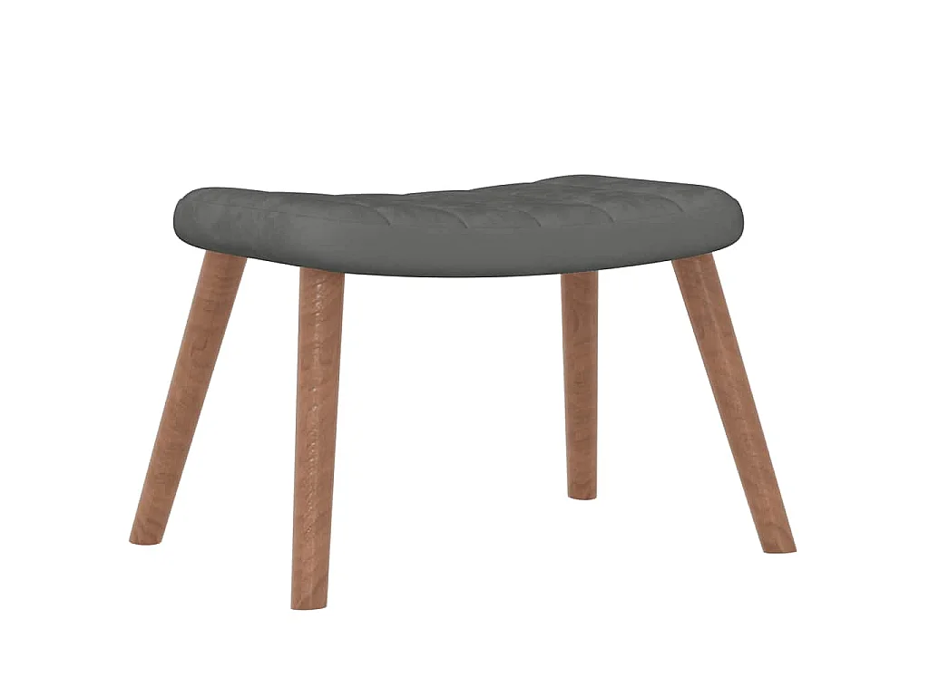 Chaise de relaxation avec repose-pied Gris foncé Velours