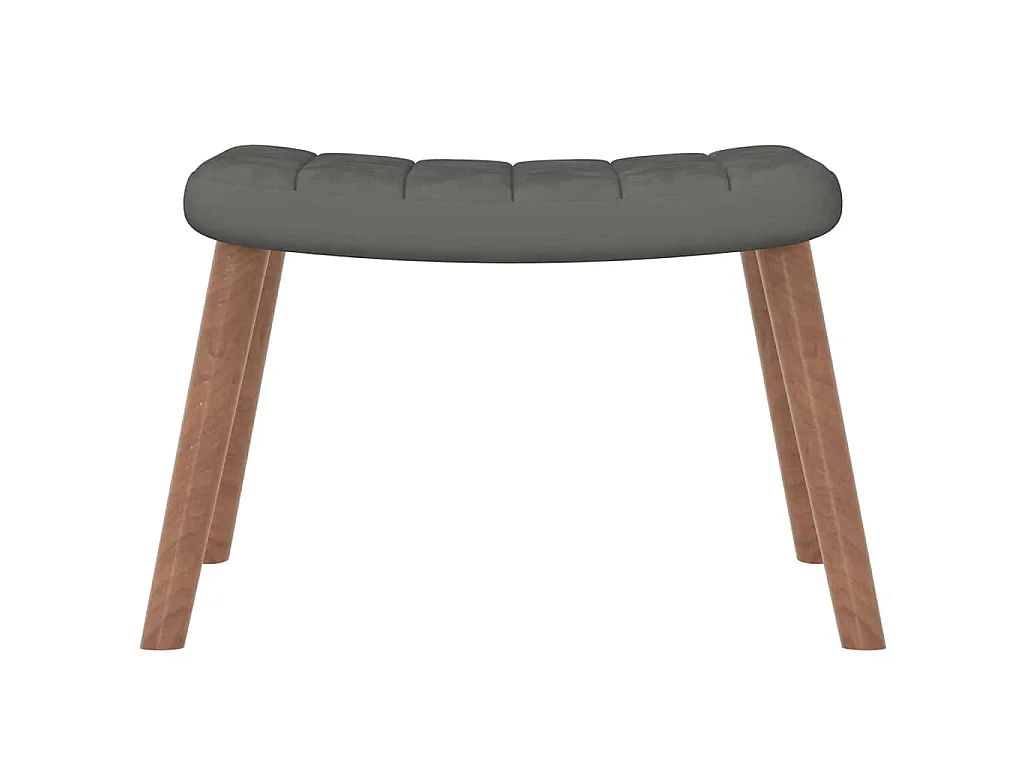 Chaise de relaxation avec repose-pied Gris foncé Velours