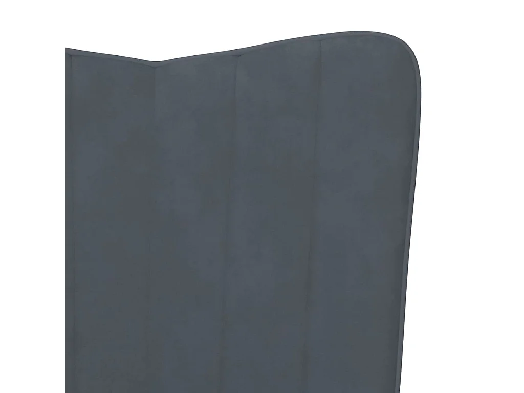 Chaise de relaxation avec repose-pied Gris foncé Velours