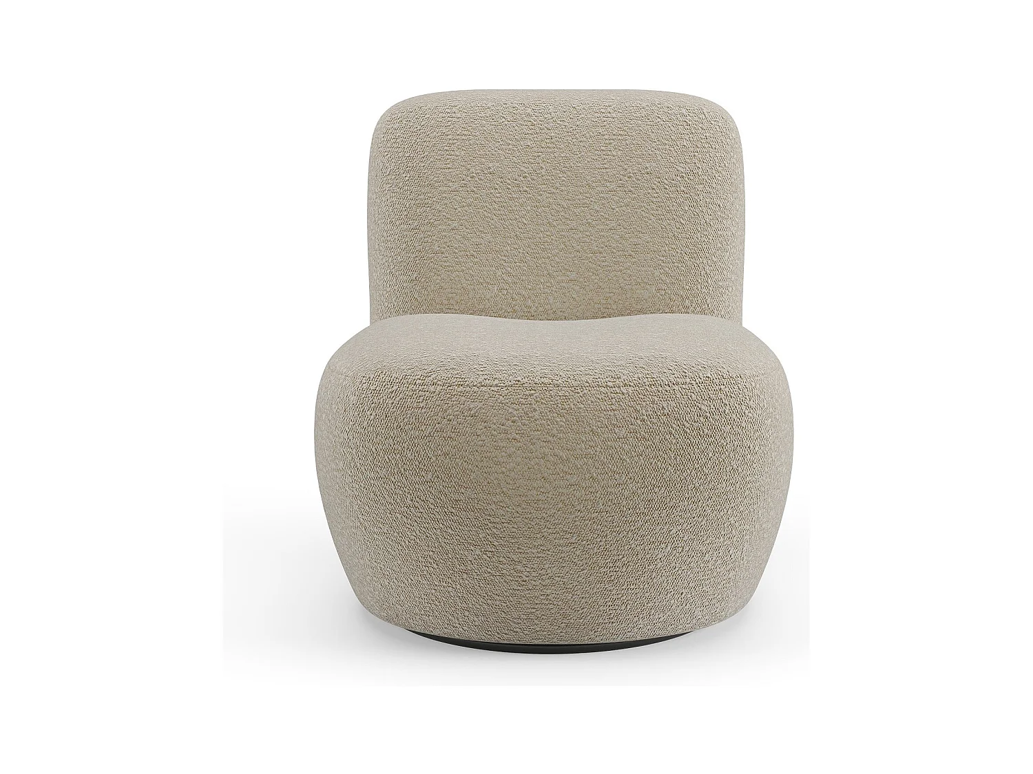 Fauteuil de salon pivotant en bouclette taupe JENA