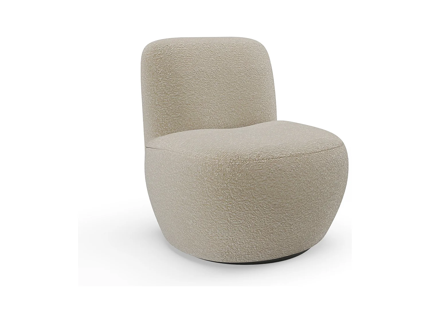 Fauteuil pivotant en bouclette taupe JENA
