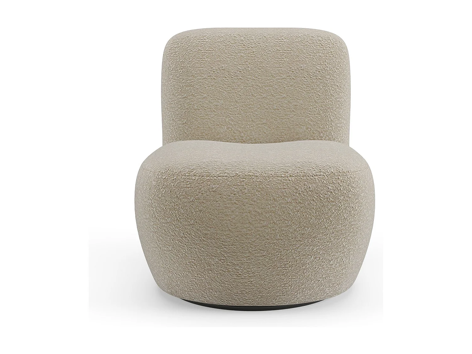 Fauteuil de salon pivotant en bouclette taupe JENA