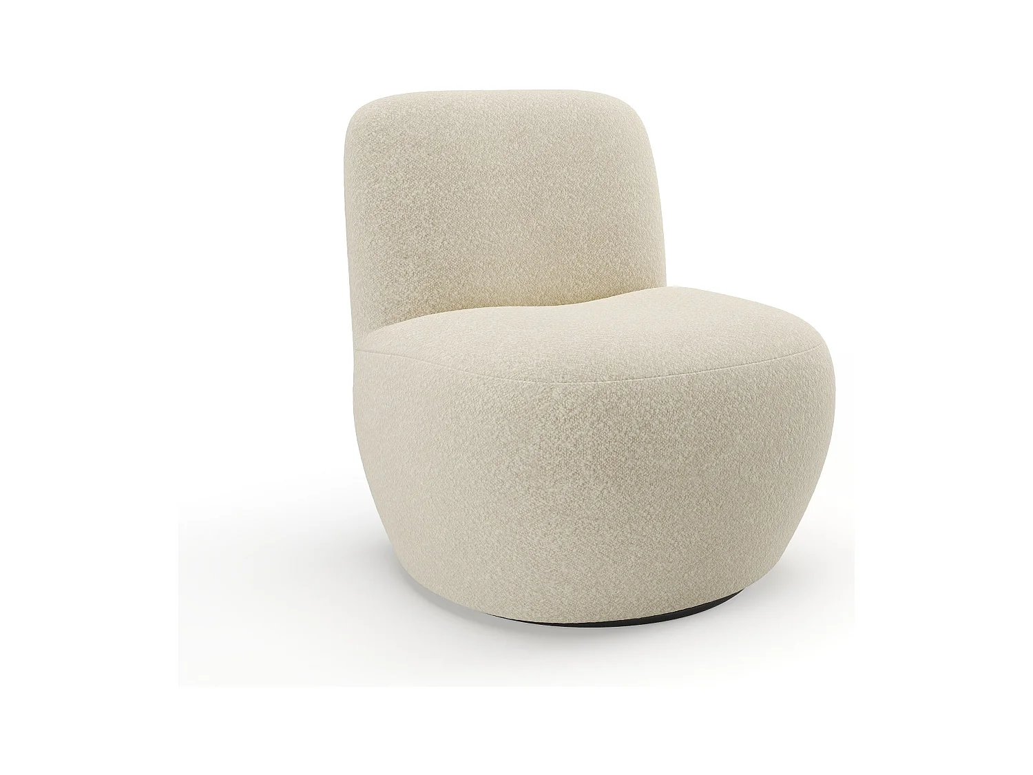 Fauteuil pivotant en bouclette beige JENA