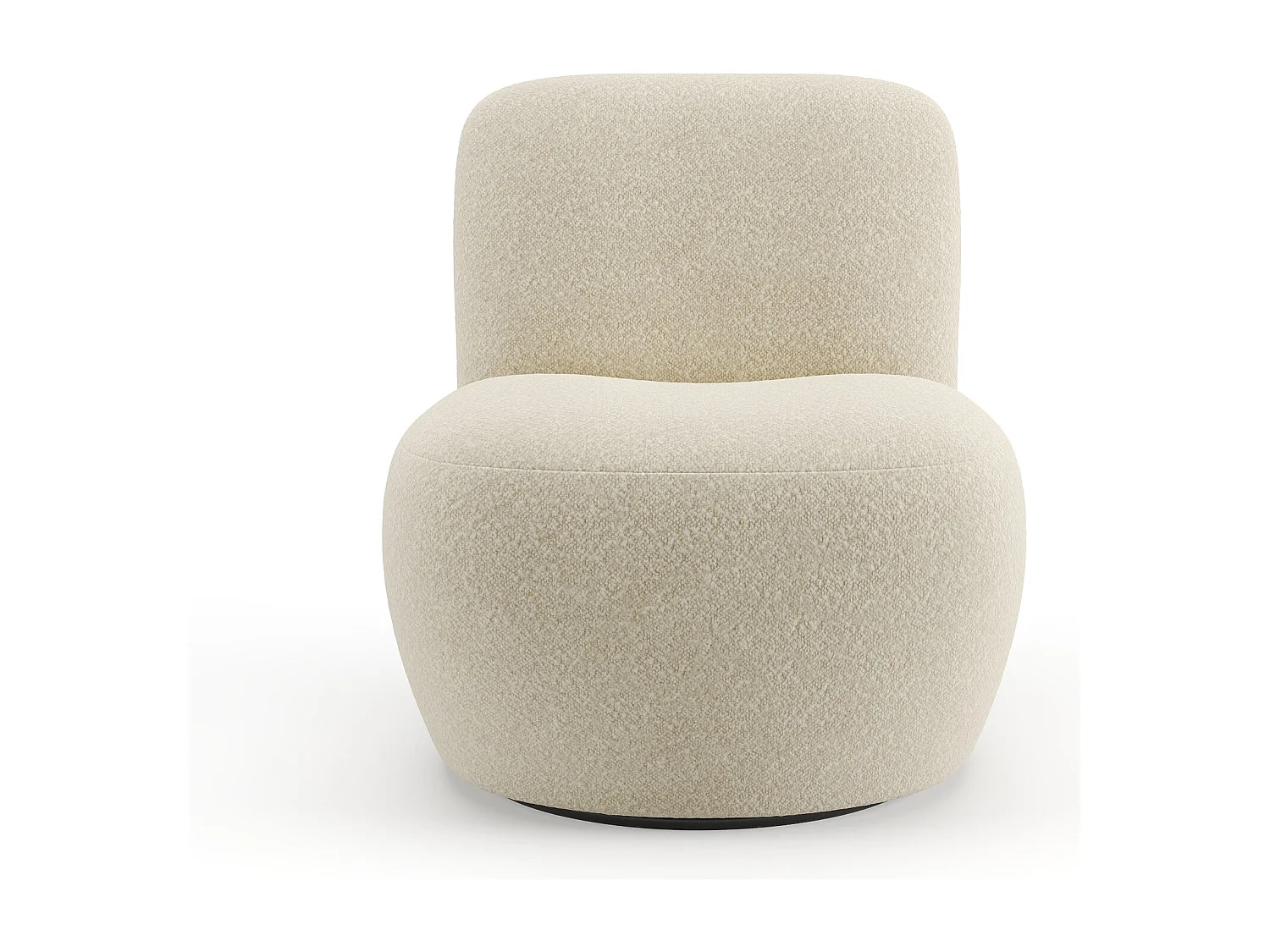Fauteuil de salon pivotant en bouclette beige JENA