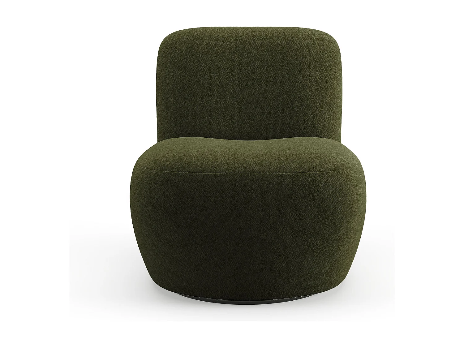 Fauteuil de salon pivotant en bouclette kaki JENA