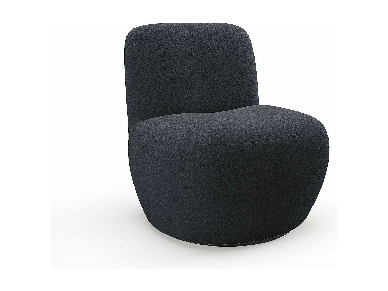 Fauteuil pivotant en bouclette gris anthracite