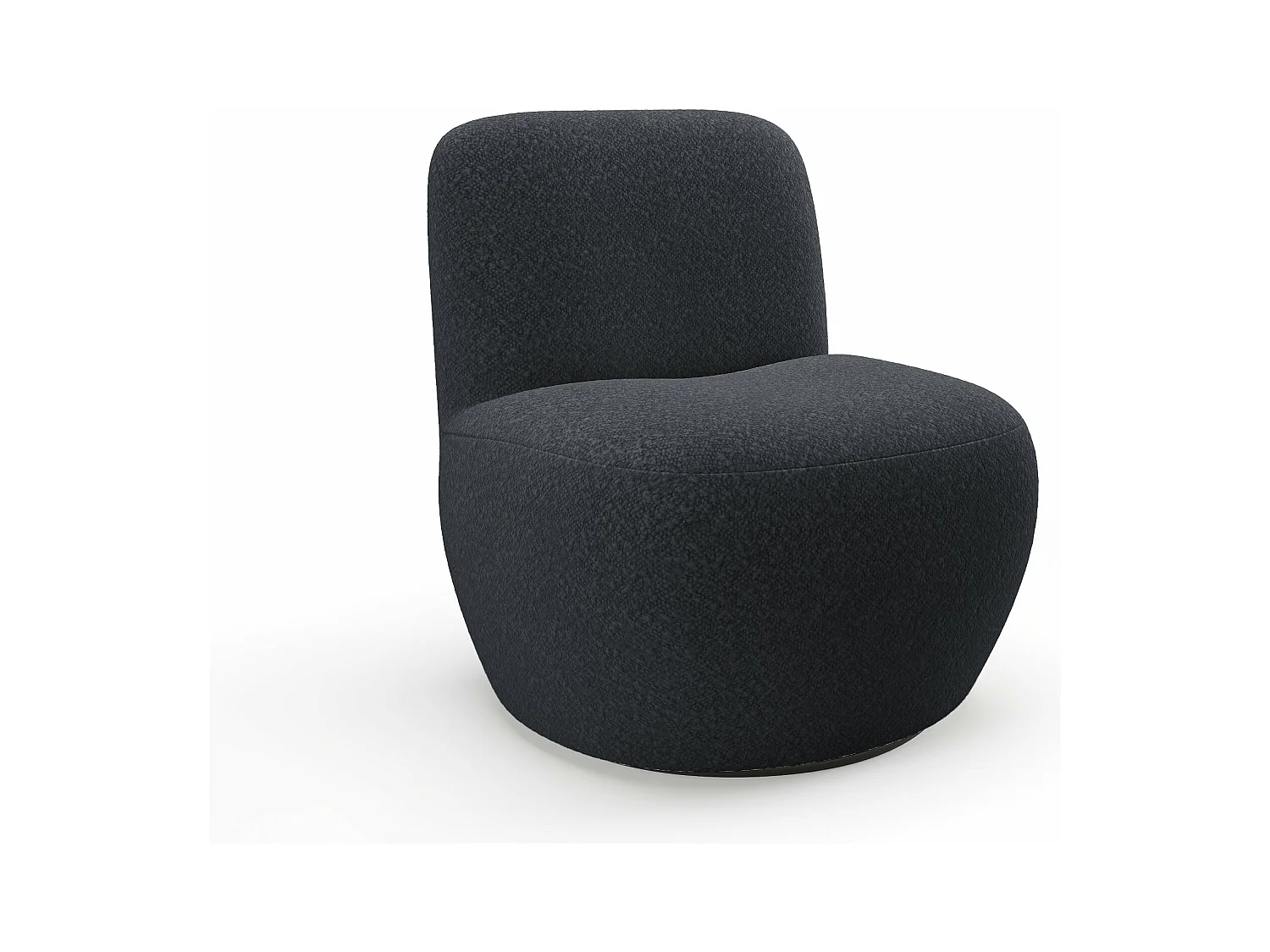 Fauteuil pivotant en bouclette gris anthracite