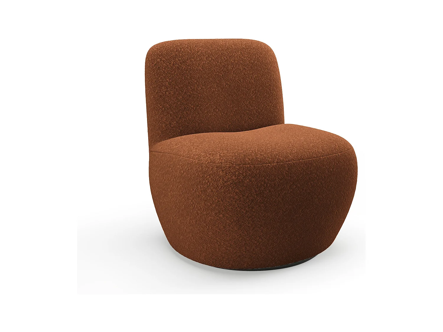Fauteuil pivotant en bouclette terracotta JENA
