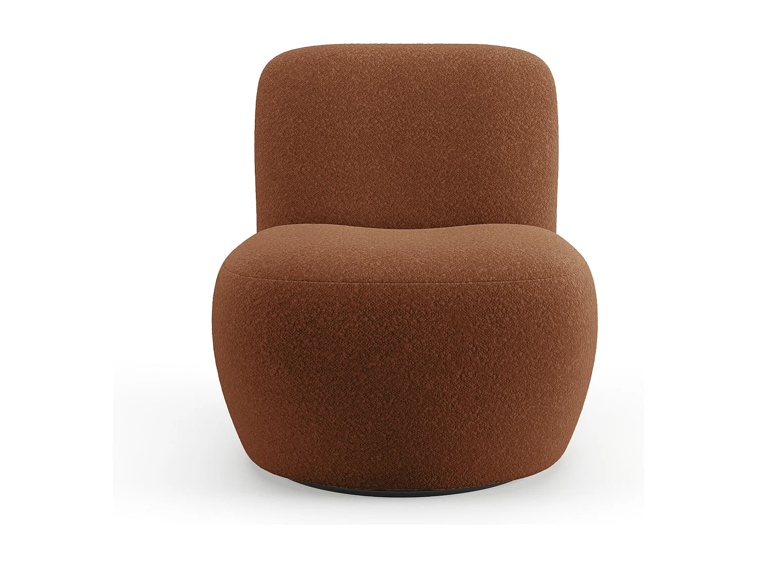 Fauteuil de salon pivotant en bouclette terracotta JENA