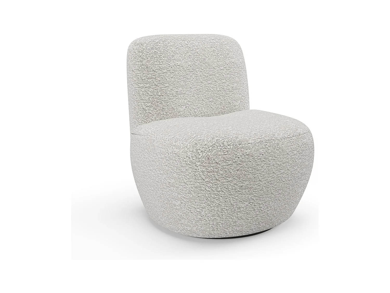 Fauteuil pivotant en bouclette gris clair JENA
