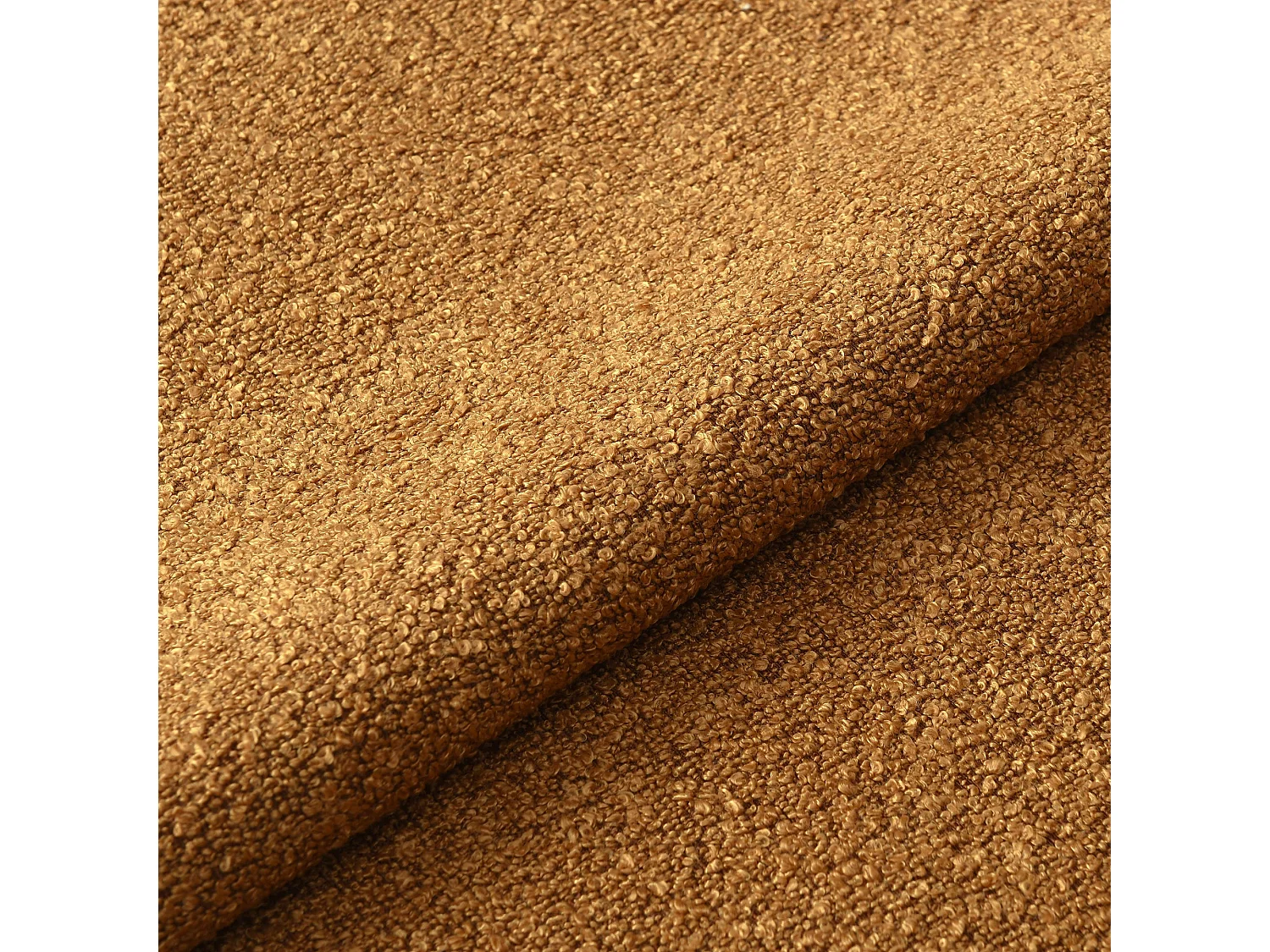 Fauteuil de salon pivotant JENA en tissu bouclette moutarde 64x68cm