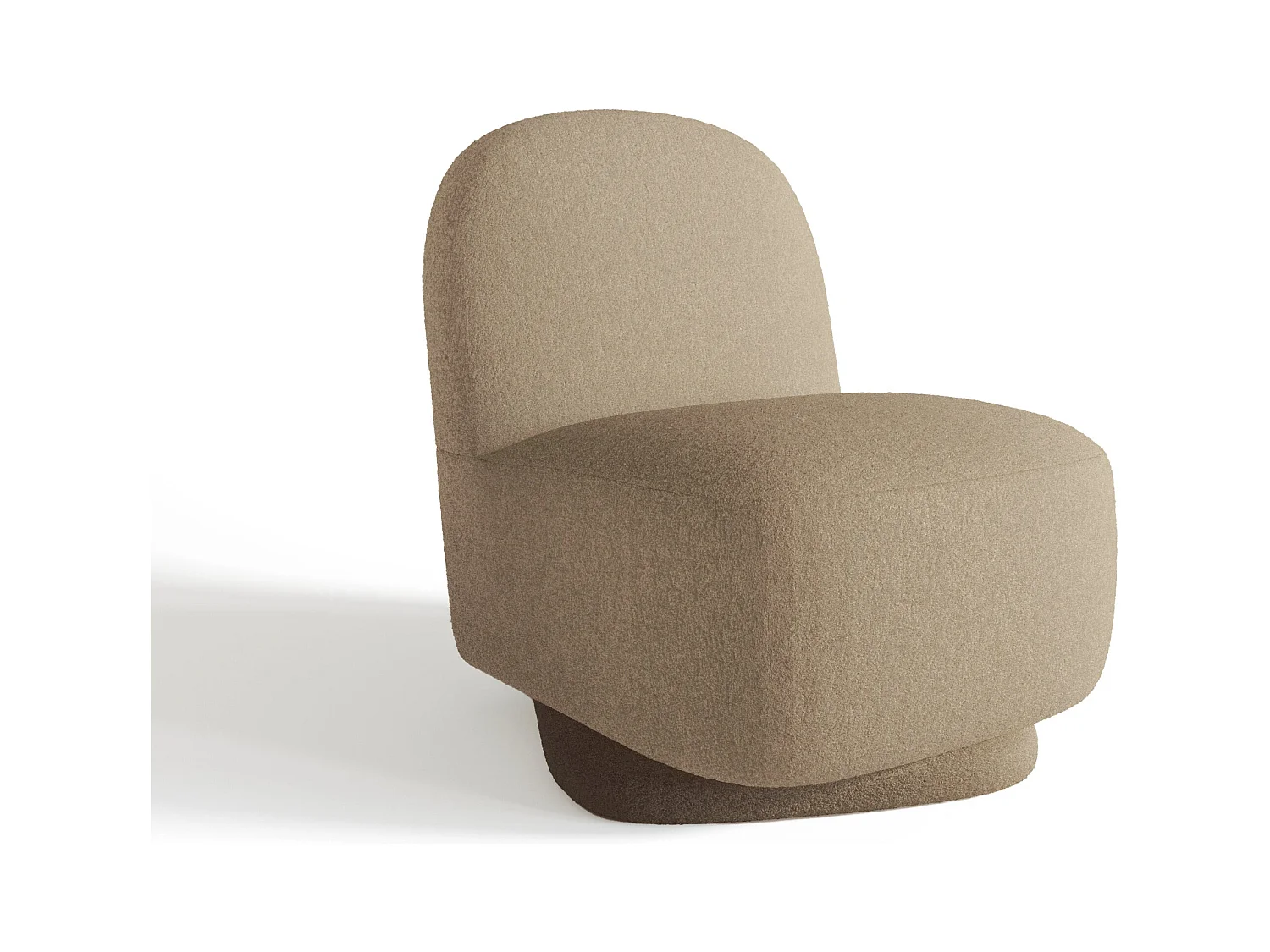 Fauteuil pivotant en bouclette taupe