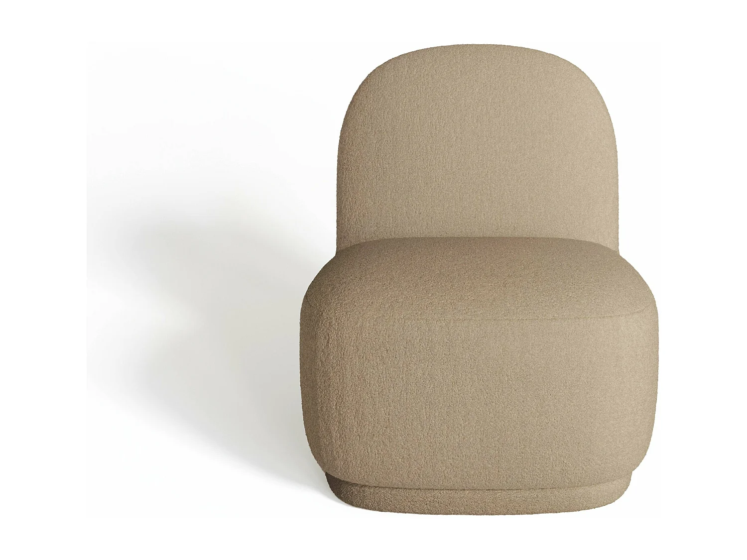 Fauteuil pivotant en bouclette taupe