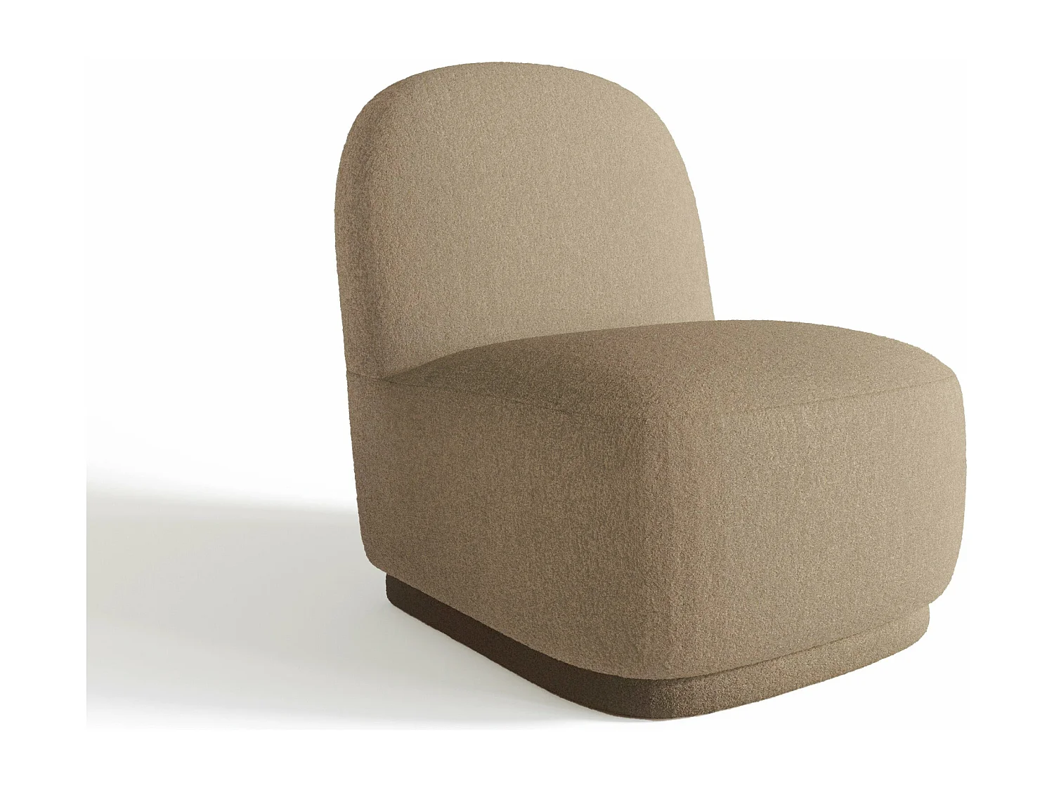 Fauteuil pivotant en bouclette taupe