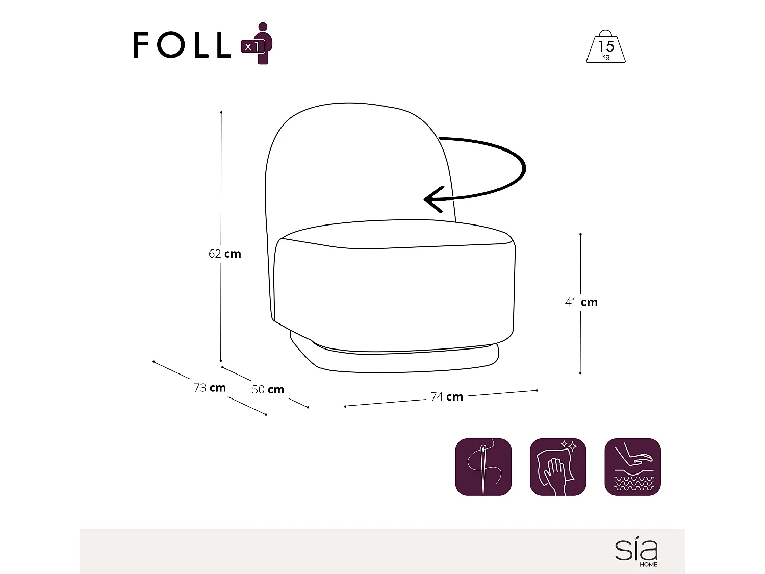 Fauteuil pivotant en bouclette taupe