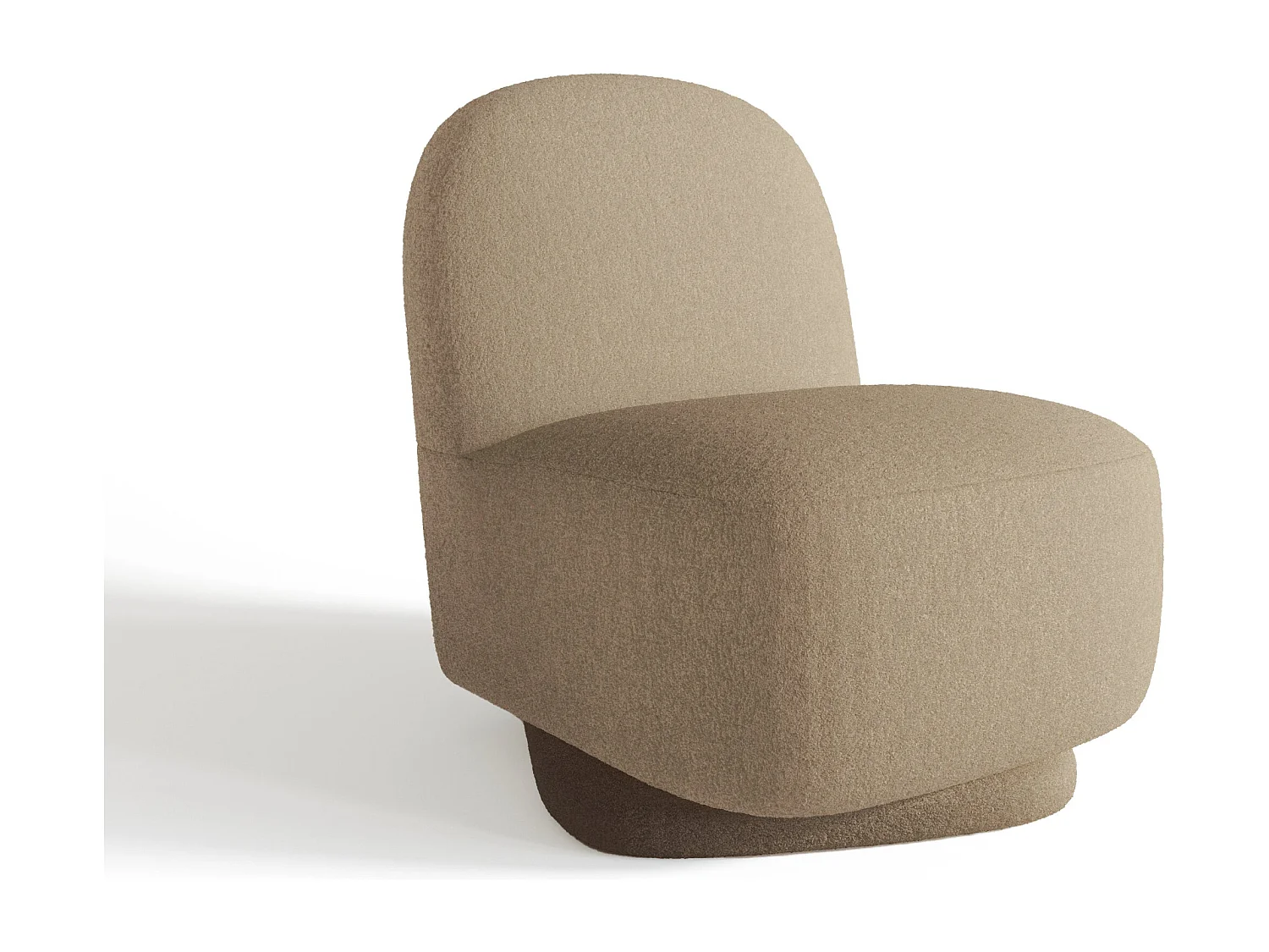 Fauteuil pivotant en bouclette taupe