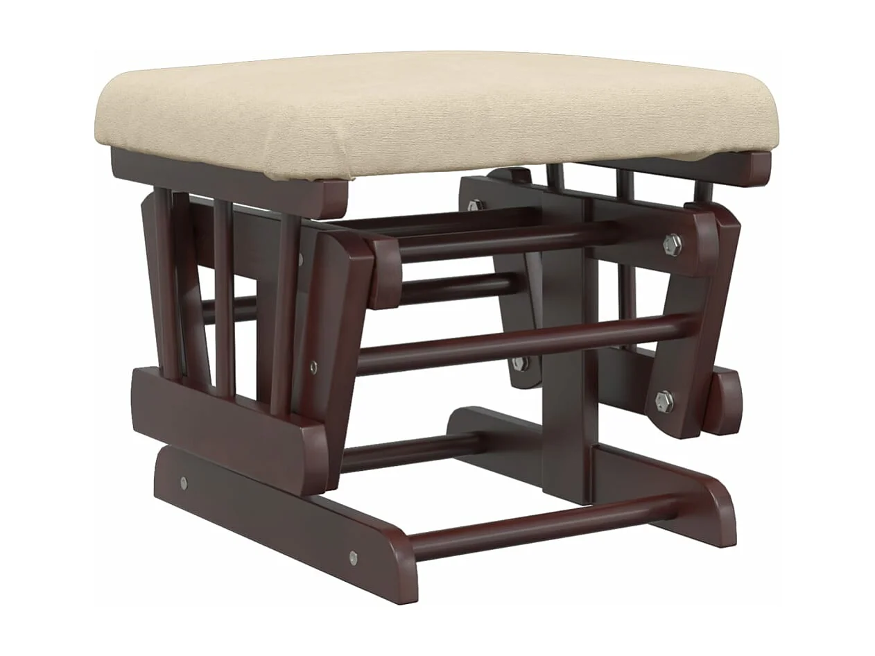 Chaise berçante avec repose-pied Blanc crème Tissu