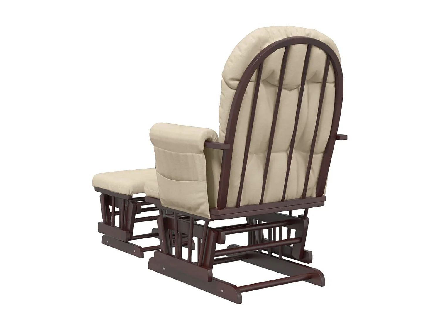 Chaise berçante avec repose-pied Blanc crème Tissu