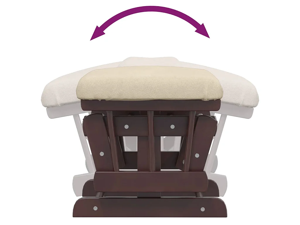 Poltrona Glider con Sgabello Bianco Crema in Tessuto