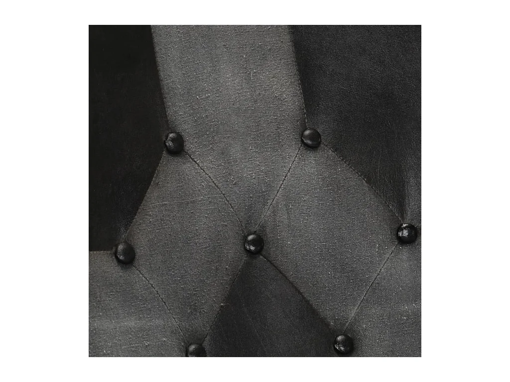 Chaise à bascule et repose-pieds Marron Noir véritable et toile