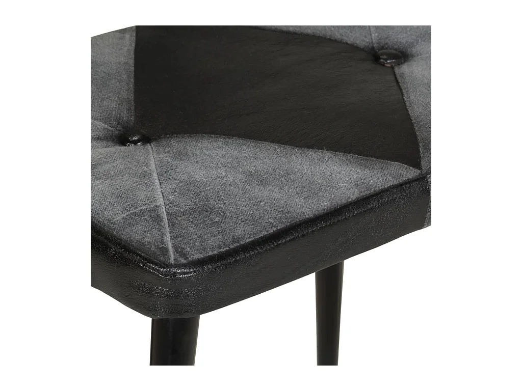 Chaise à bascule et repose-pieds Marron Noir véritable et toile