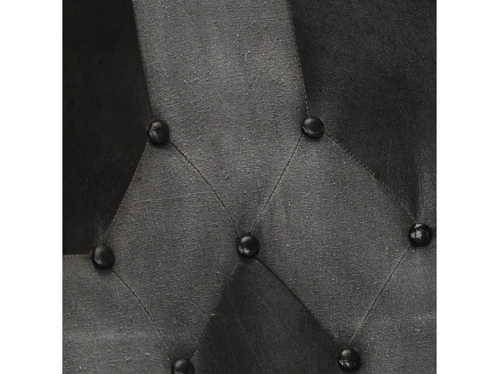 Chaise à bascule et repose-pieds Marron Noir véritable et toile