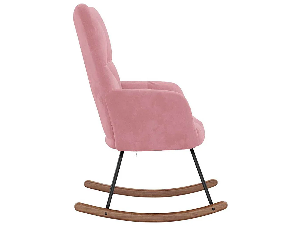 Schaukelstuhl Samt Rosa