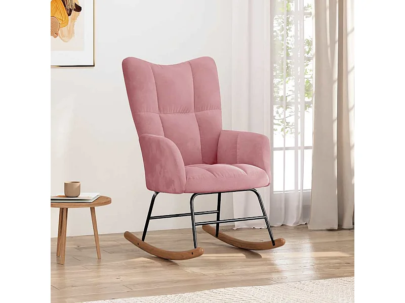 Chaise à bascule Rose Velours