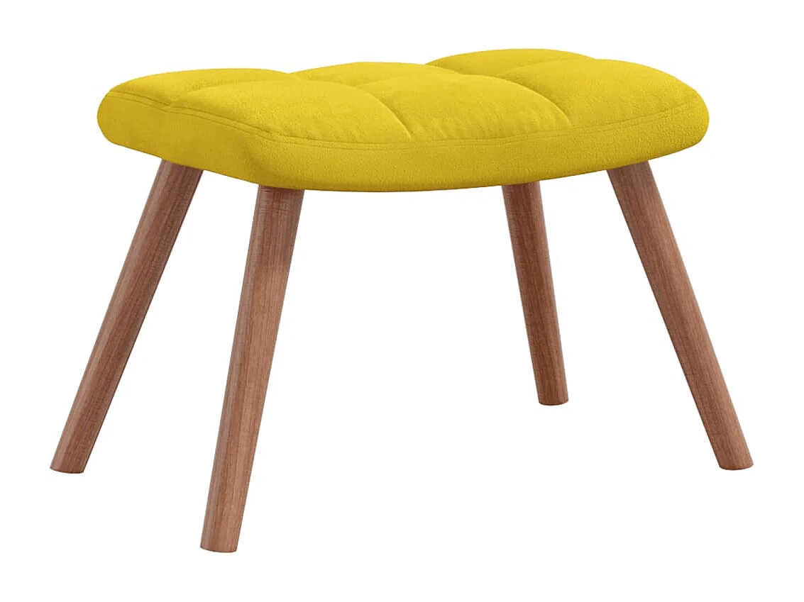 Schaukelstuhl mit Hocker Senfgelb Samt