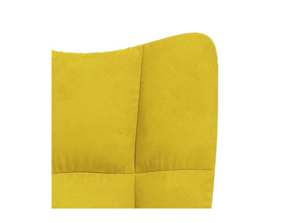 Silla mecedora con reposapiés tela amarillo mostaza
