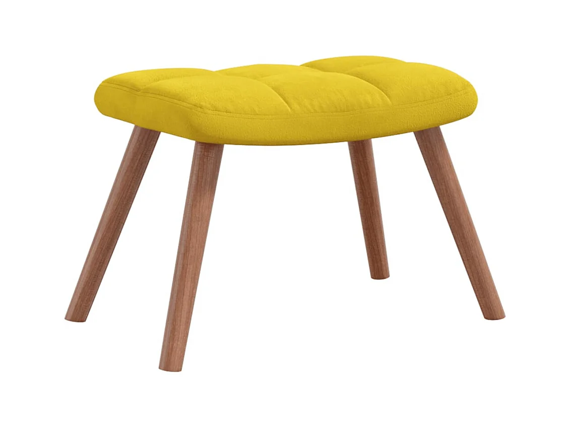 Silla mecedora con reposapiés tela amarillo mostaza