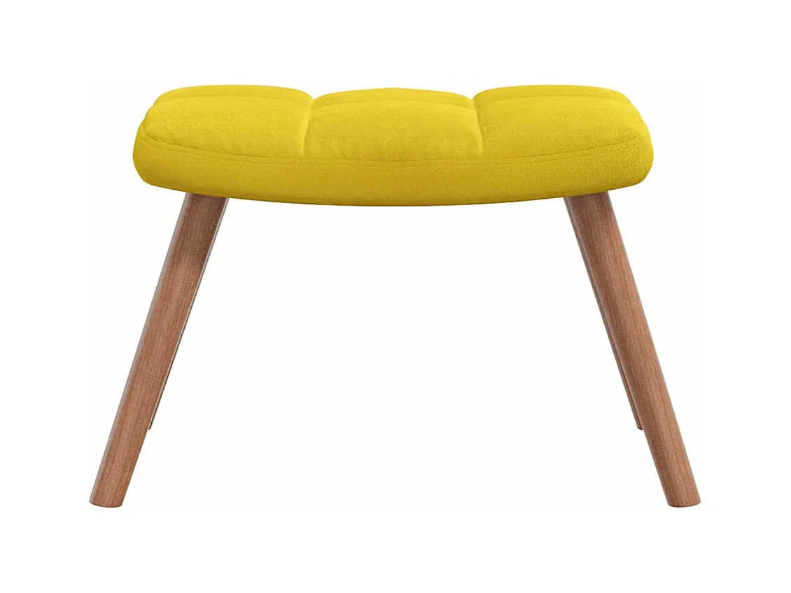 Silla mecedora con reposapiés tela amarillo mostaza