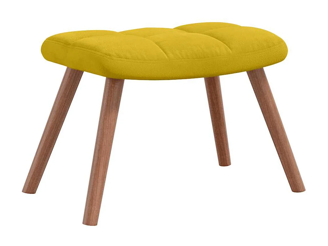 Chaise à bascule avec repose-pied Jaune moutarde Velours