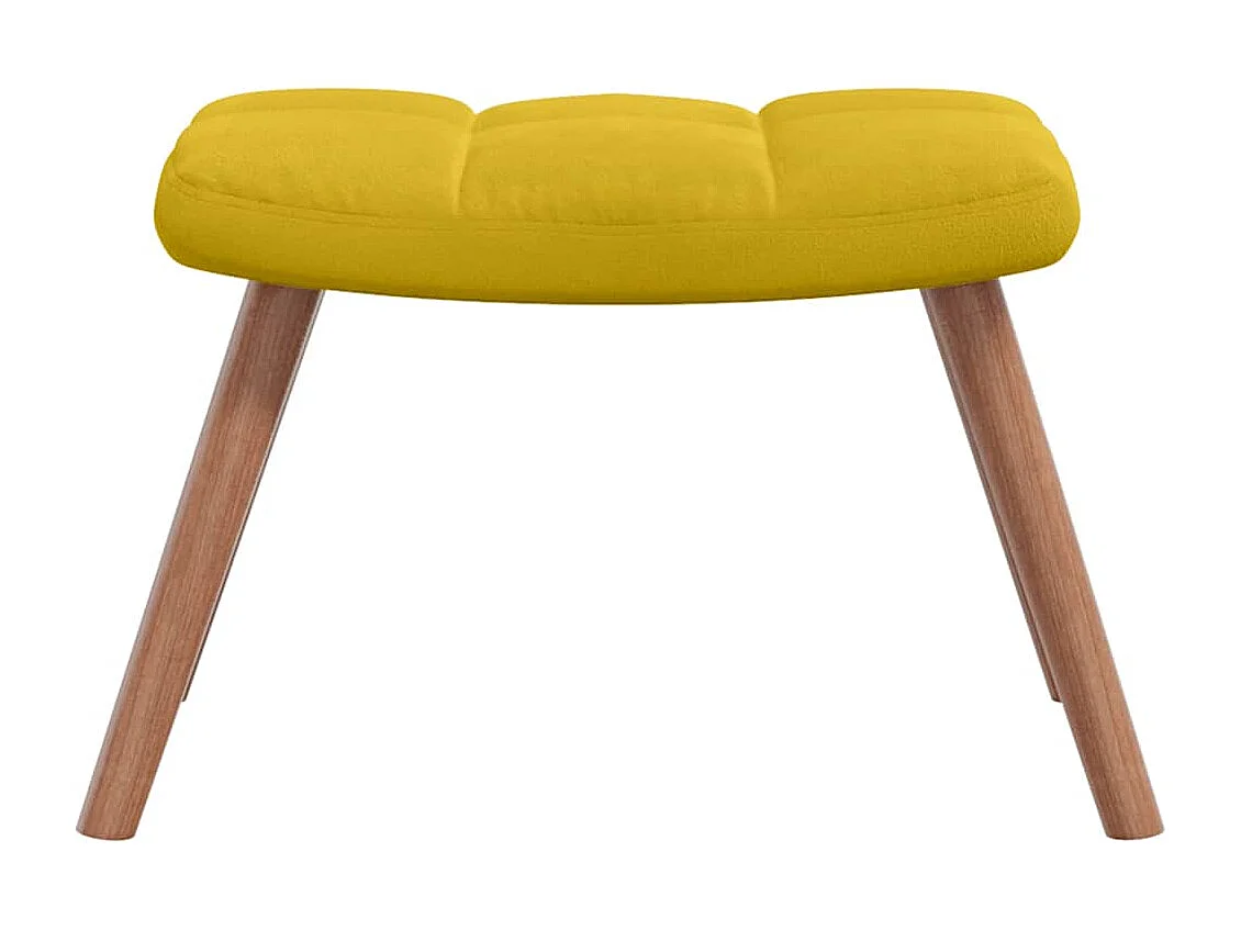 Chaise à bascule avec repose-pied Jaune moutarde Velours